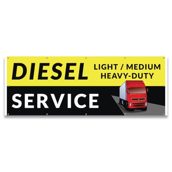 Diesel Service Light Medium Heavy-Duty Banner Concession Stand Food Truck Single Sided